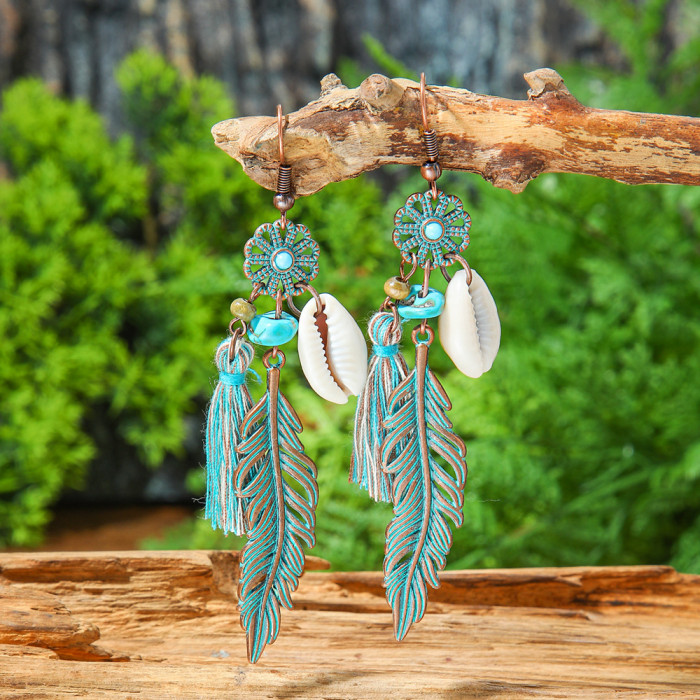 Amazon New Hot Selling Tassel Earrings Bohemian Retro Fashion Ear Accessories Wholesale Export Yiwu Manufacturer