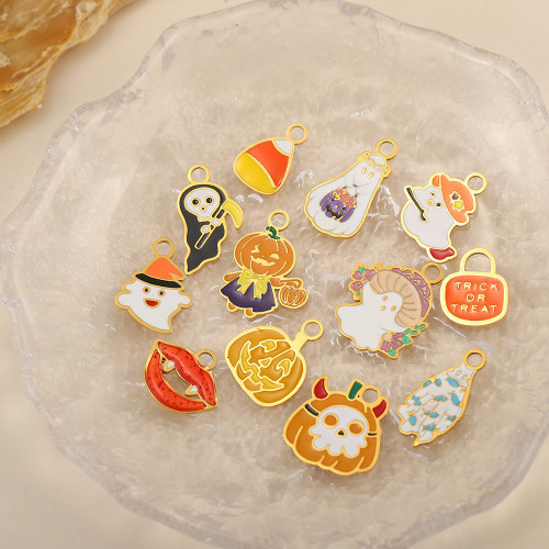 Halloween Bracelet Necklace Earrings Jewelry European and American Stainless Steel Oil Drop Accessories Handmade DIY Accessories Wholesale