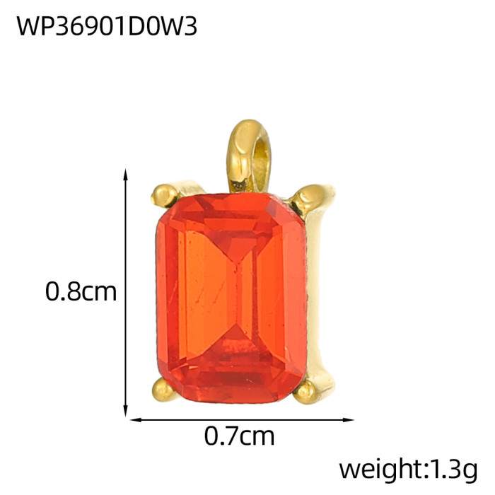 Light Luxury Water Drop Square Micro Inlaid Zircon DIY Pendant Necklace for Women Exquisite Versatile Rhombus Bracele...