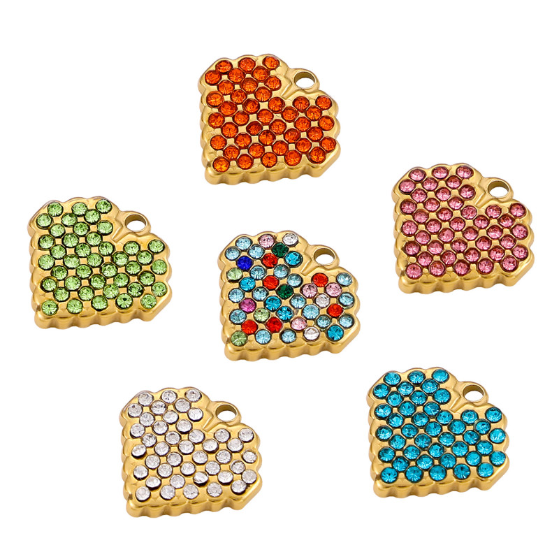 Cross-Border Hot Sale Retro Personality Stainless Steel Gold-Plated Heart Pendant Jewelry Wholesale