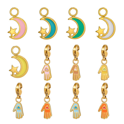 European and American Cross-Border Trend Micro-Inlaid Zircon Star Moon Pendant Accessories Handmade Necklace Bracelet Earrings Versatile Pieces