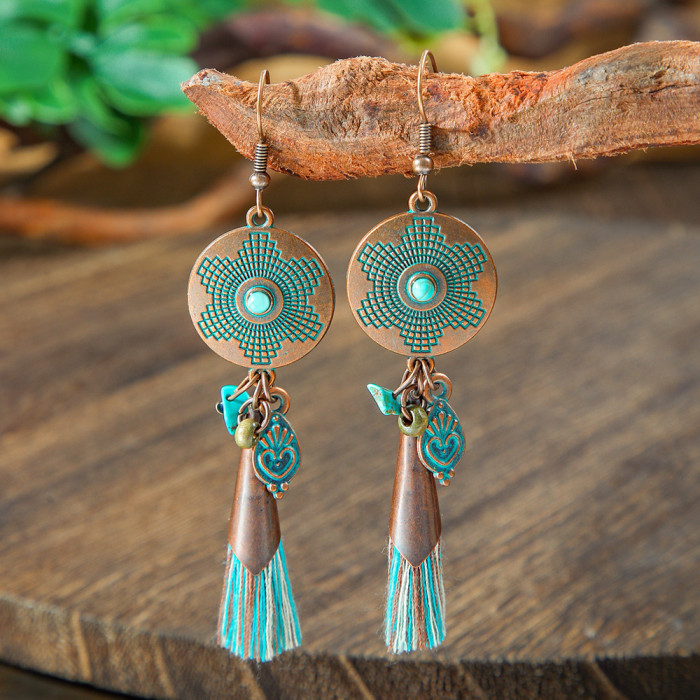 Unique Fashion Versatile Long Tassel Earrings Creative Wooden Earrings Style Exaggerated Earrings Wholesale