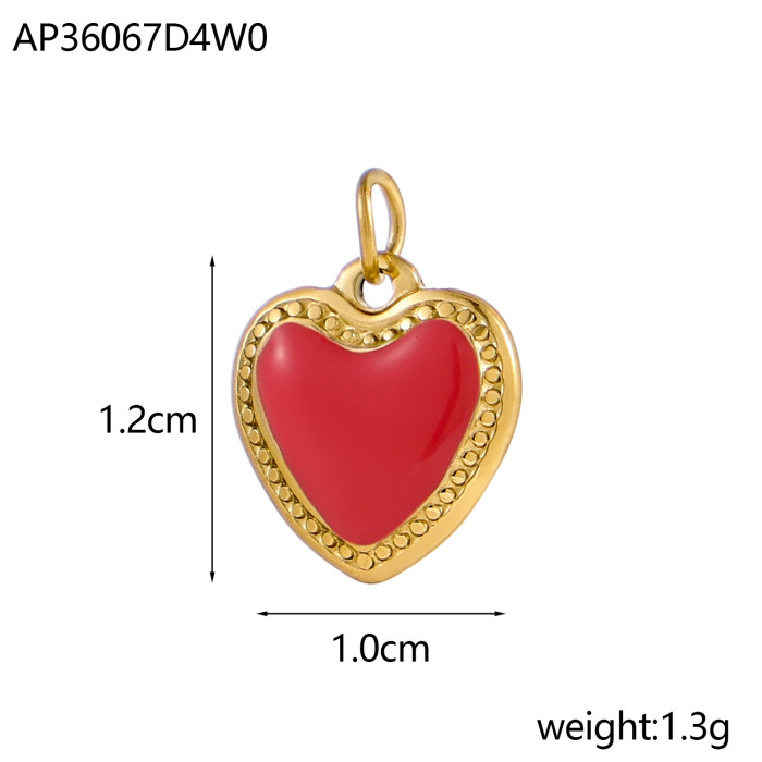European and American Cross-Border Stainless Steel Retro Geometric Heart Pendant Necklace for Women Fashionable High-End Flower Heart Accessories
