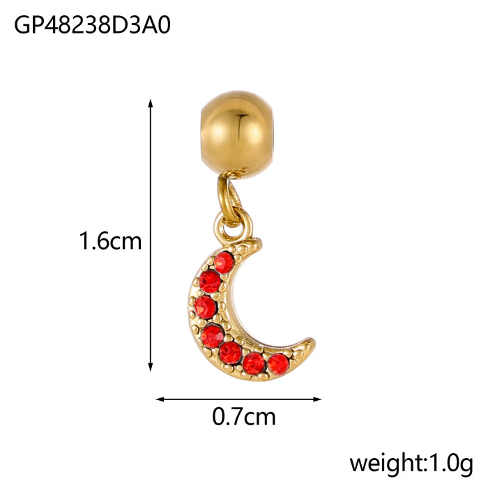 Hot Selling Colorful Zircon Small Moon DIY Fashion Small Pendant Accessories Factory Direct Sales Accessories Wholesa...