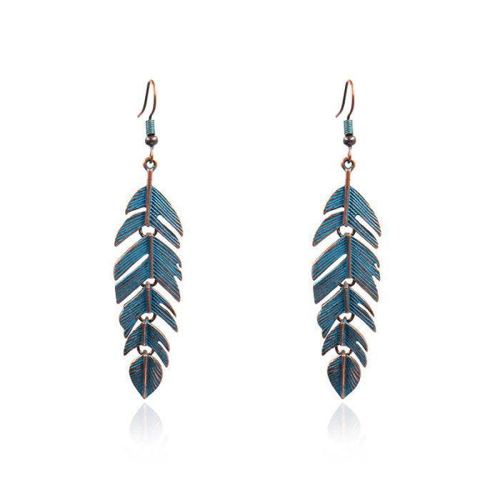 Cross-border European and American Ethnic Style Exaggerated Retro Earrings Bohemian Rice Bead Tassel Earrings Amazon Wholesale