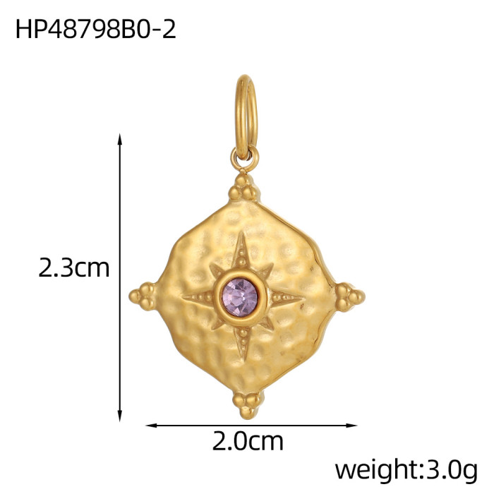 Stainless Steel Fresh Geometric Pendant Gold Plated Jewelry Accessories DIY Pendant Necklace Accessories Wholesale