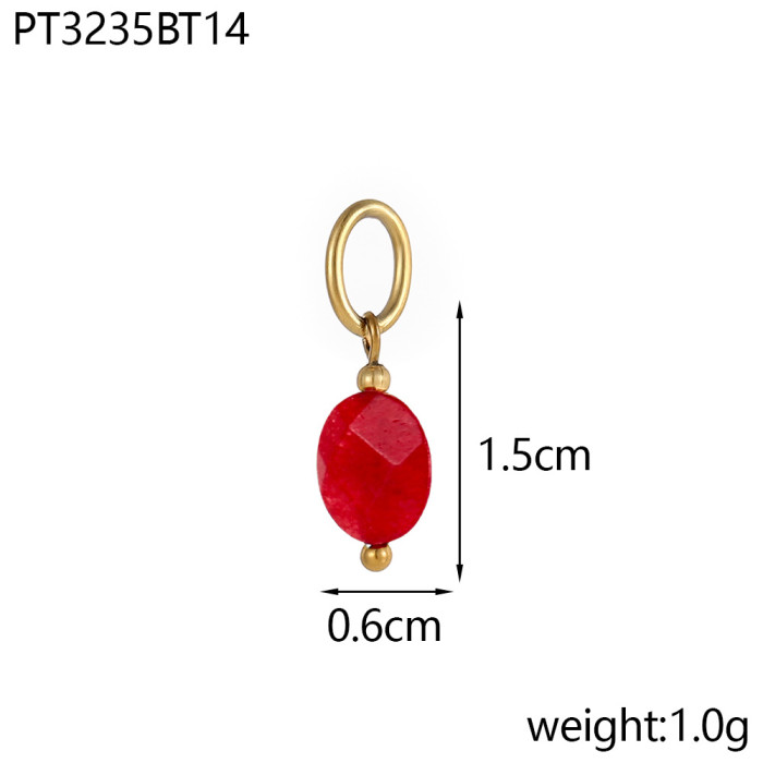 Hot-Selling Fashion Simple DIY Pendant Accessories 14 Colors Natural Stone Accessories Hanging Circle Chain Accessori...
