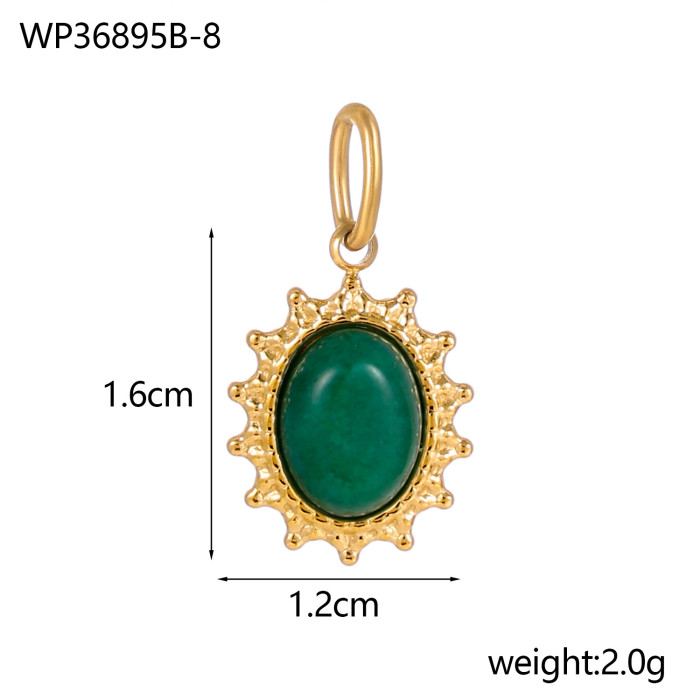 Cross-Border Hot Selling Fashion Titanium Steel Stainless Steel Natural Stone Small Pendant DIY Exquisite Accessories Manufacturer Wholesale