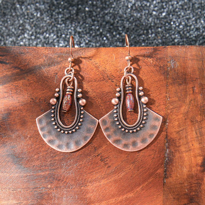 Vintage Fashion Bohemian Style Handmade Tassel Earrings Original Design Heart-shaped Geometric Earrings Feather Drop...