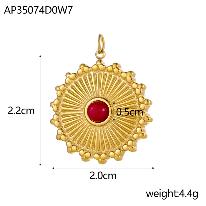 European and American Hot Selling Natural Stone Stainless Steel Jewelry Accessories Amazonite Non-Fading Pendant DIY Necklace Accessories Wholesale