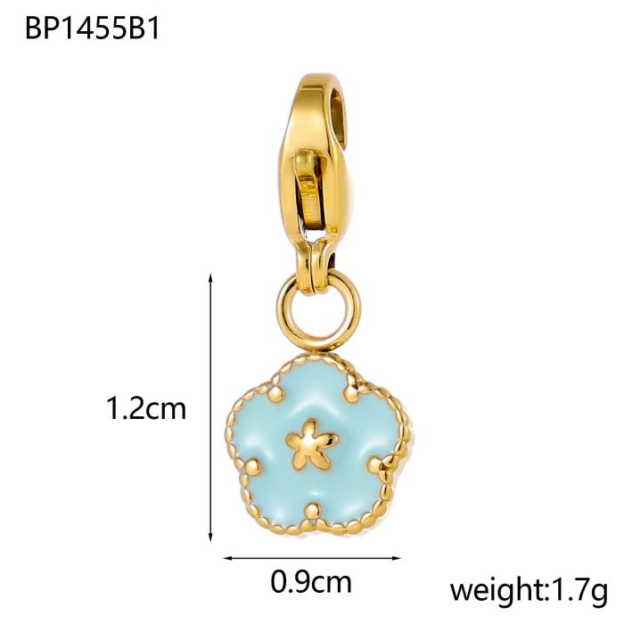 Cross-Border Colorful Oil Drop Flower DIY Stainless Steel Pendant Fresh Sweet Versatile Enamel Color Small Flower Jewelry Accessories