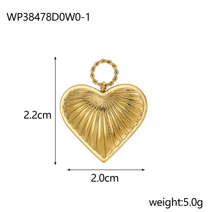 European and American Hot-Selling Heart-Shaped Pendant DIY Jewelry Accessories Stainless Steel White Shell Peach Heart Small Pendant Jewelry Wholesale