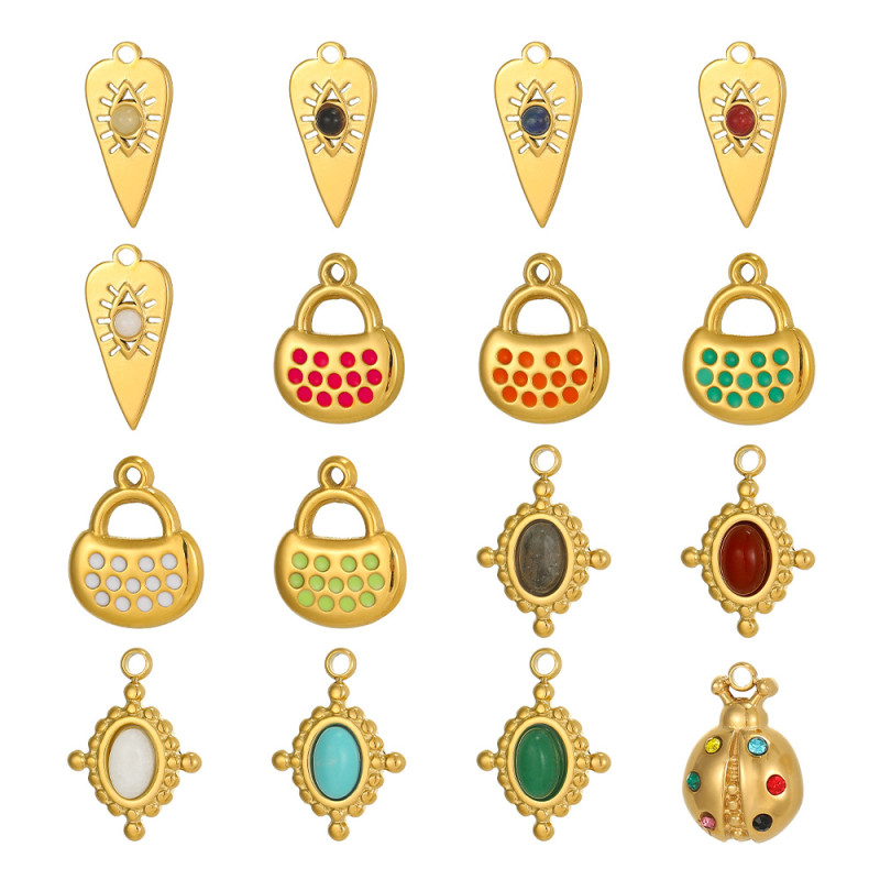 European and American Cross-Border Hot-Selling Fashion Simple Light Luxury Stainless Steel Zircon DIY Geometric Accessories Jewelry Wholesale