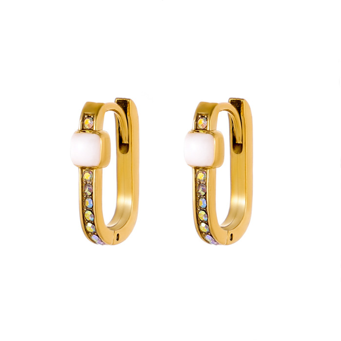 Cross-Border European and American Hot Selling Niche Unique Design High-End Micro-Inlaid Colorful Gemstone Earrings Jewelry Wholesale