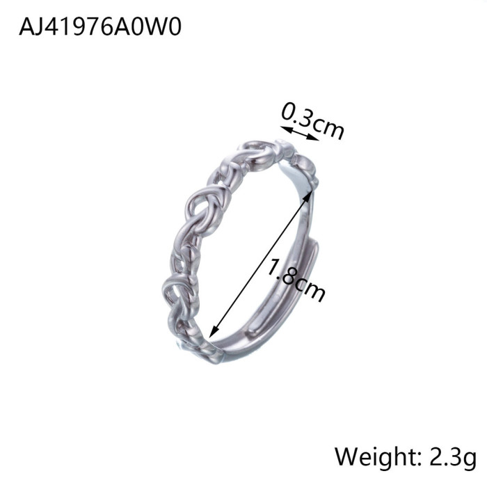 French Minimalist Style Personality Trendy Ring Light Luxury Temperament Tail Ring Niche High-end Geometric Line Inde...