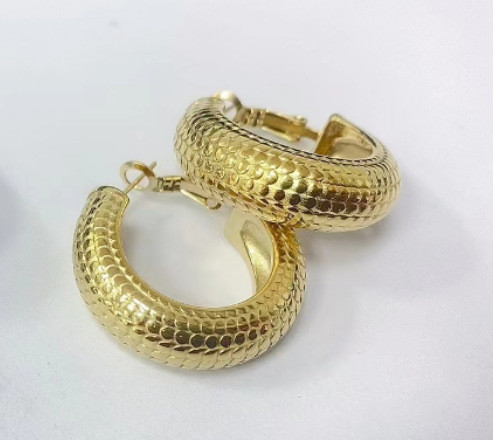 Hot-Selling Stainless Steel Striped Heart Bowknot Geometric Earrings INS Internet Celebrity Earrings Jewelry Wholesale