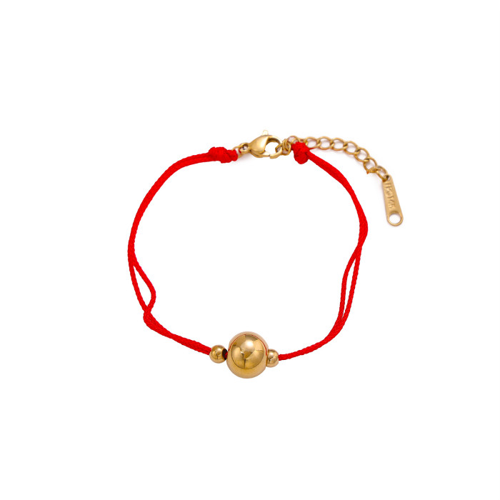 Hot Selling Fashionable Elegant Whitening Handmade Red Rope Gold Beads Zodiac Year Chinese Style Bracelet Jewelry Wholesale
