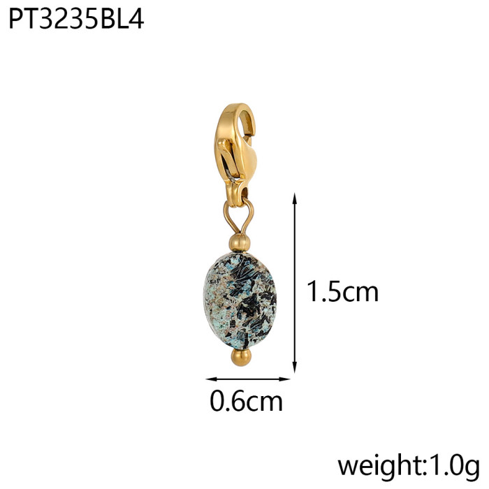 Hot Selling Fashion Simple DIY Pendant Accessories 11 Colors Natural Stone Accessories Hanging Circle Chain Accessori...