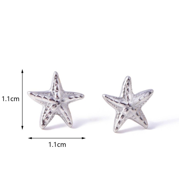 Fashion Trend Light Luxury Simple Unique Starfish Design Women's Stainless Steel Earrings Jewelry Wholesale Exquisite...