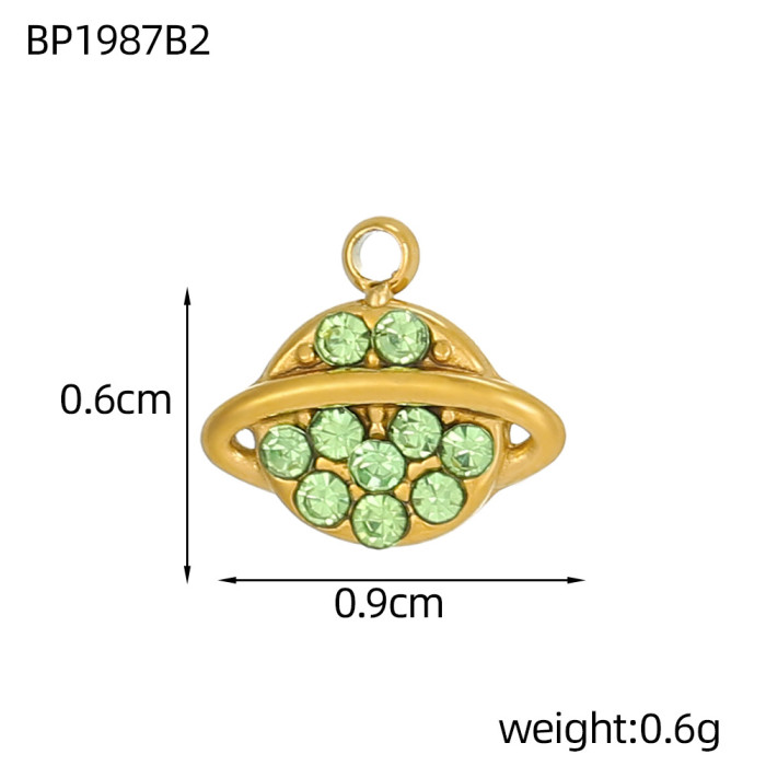 European and American French Retro Stainless Steel Plated Heart Crown DIY Pendant Cross-Border Earrings Necklace Pendant Accessories Wholesale
