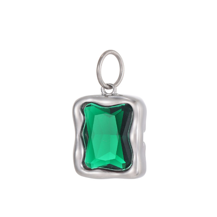 Hot Selling Retro Fashion Korean Style Personality Square Zircon Pendant DIY Bracelet Necklace Accessories Wholesale