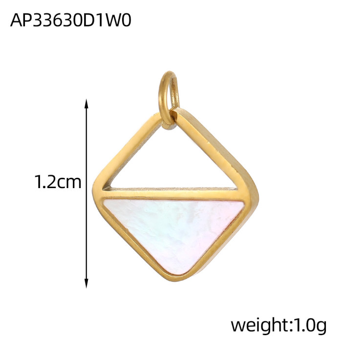 Hot Selling Stainless Steel Gold Plated Heart Geometric Pendant DIY Jewelry Earrings Necklace Bracelet Accessories