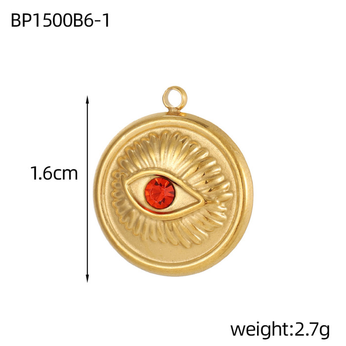 Hot Selling Moon Round Zircon French Retro Stainless Steel DIY Pendant Women Heart Stainless Steel Accessories, Neckl...