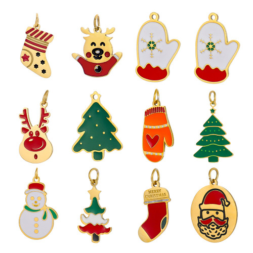 European and American Hot-Selling New Christmas Oil Drop Accessories DIY Cat Paw Accessories Enclosure Christmas Hanging Decoration Accessories Wholesale