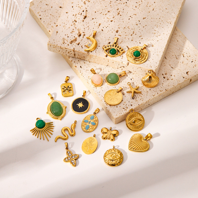 Vintage Agate Stone Necklace for Women French Design High-end Light Luxury Geometric Pendant Fashion Versatile Necklace Jewelry