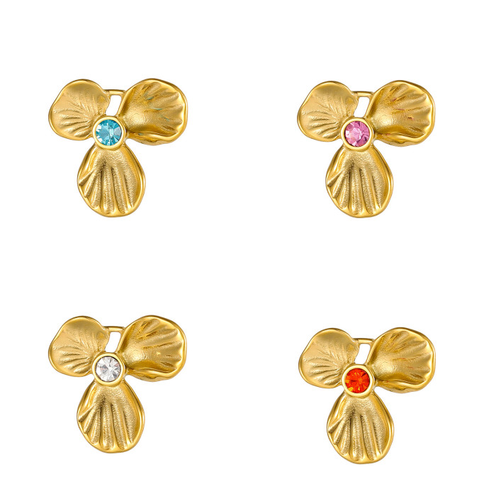 European and American Cross-Border Hot-Selling Stainless Steel Flower DIY Zircon Accessories Jewelry Accessories Wholesale