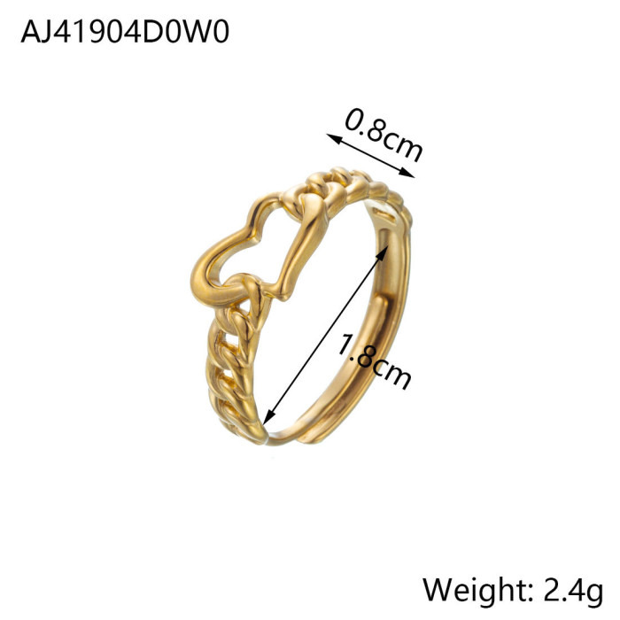 French Minimalist Style Personality Trendy Ring Light Luxury Temperament Tail Ring Niche High-end Geometric Line Inde...