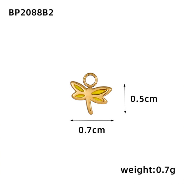 European and American Hot Selling Stainless Steel Oil Drop Bow Pendant Butterfly Hanging DIY Jewelry Wholesale