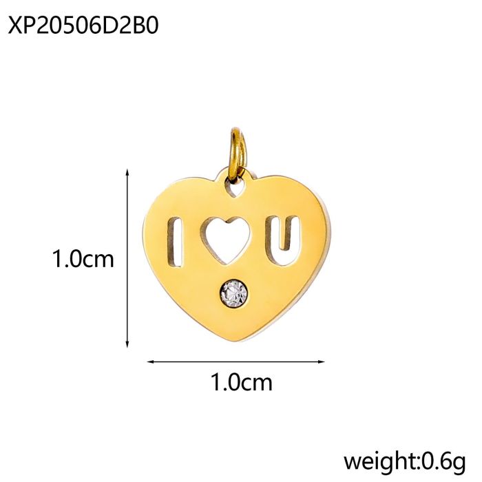 Stainless Steel Heart Pendant Niche Vacuum Electroplated White Shell Heart DIY Pendant Accessories Cross-Border Wholesale