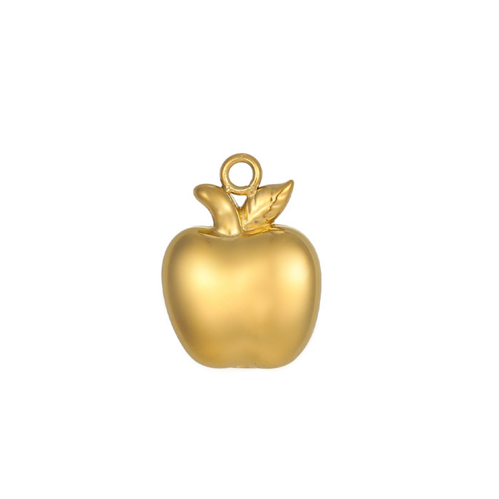 European and American Cross-Border Hot Sale Gold Stainless Steel Colorful Fruit DIY Pendant Jewelry Accessories Wholesale