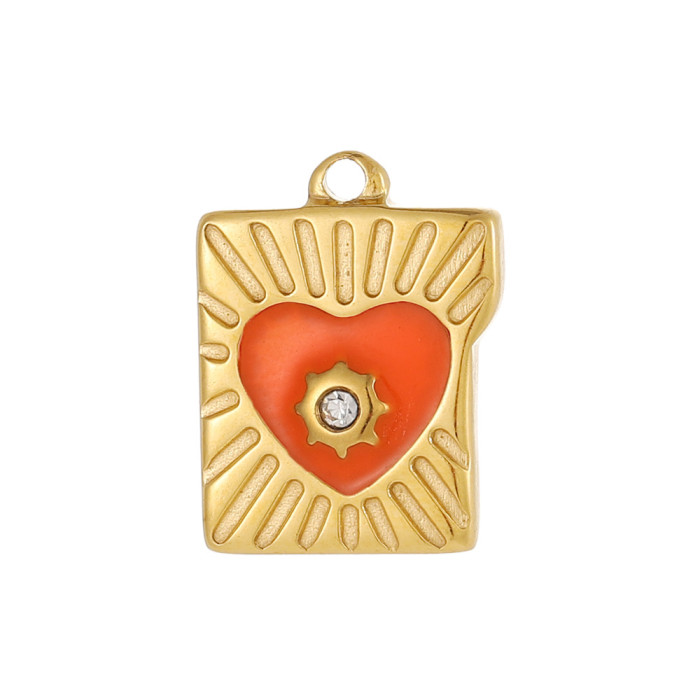 French New Bohemian Style Stainless Steel Irregular Round Palm DIY Pendant Cross-Border Fashion Jewelry Accessories