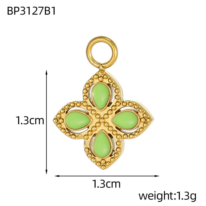 Stainless Steel Oil Drop DIY Jewelry Accessories Small Pepper Apple Heart Pendant Bracelet Necklace Charms Wholesale