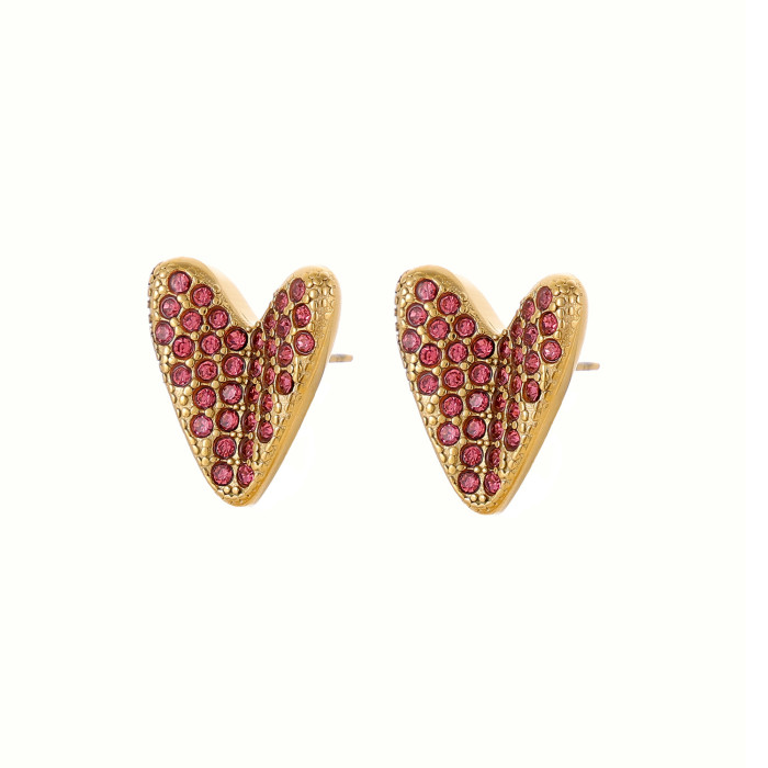 Hot Sale, Fashionable and Elegant Heart-Shaped Women's High-End Fashion Style Hot Ins Niche Earrings Wholesale