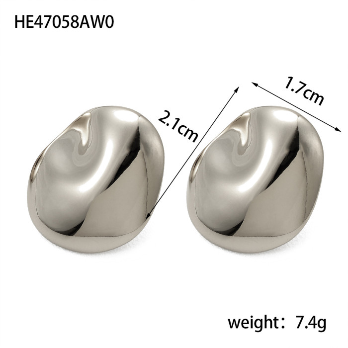 Hot-Selling Stainless Steel Striped Heart Bowknot Geometric Earrings INS Internet Celebrity Earrings Jewelry Wholesale