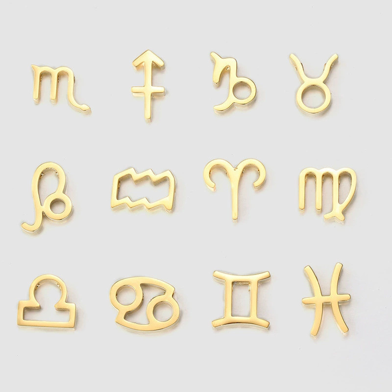 European and American Fashion Simple Light Luxury Versatile Unique Zodiac Design Stainless Steel Pendant Jewelry Wholesale