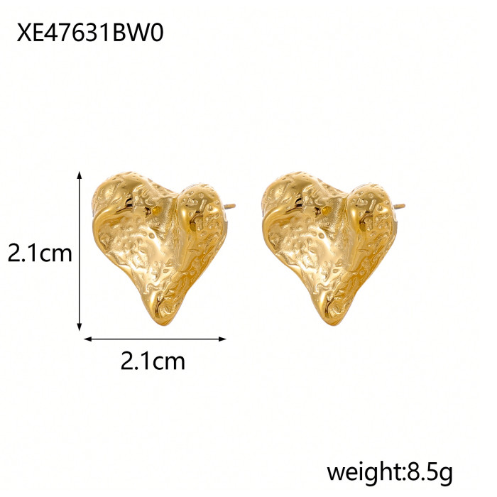 French Retro Hot-Selling Ins Style High-End Irregular Heart-Shaped Earrings for Women Unique and Versatile Wholesale Earrings