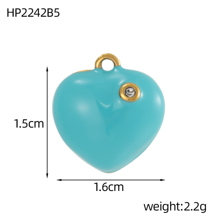 Cross-Border Hot Selling Drip Oil Heart Donut Pendant European and American Style Exquisite DIY Bracelet Necklace Earring Accessories Wholesale