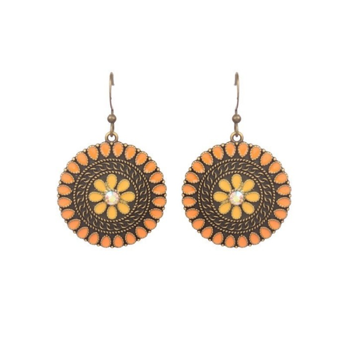 Bohemian Style Travel Wear Hot-Selling Earrings Colorful Yunnan Ethnic Style Water Drop Earrings Merchant Supply
