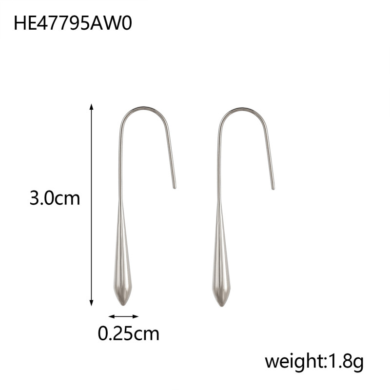 European and American Cross-Border Water Drop Ear Hook Stainless Steel 18K Gold Plated Titanium Steel Gourd High-End Angel's Tear Pendant Earrings
