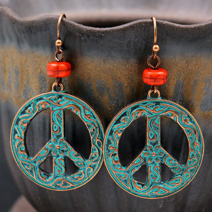 New Vintage Distressed Alloy Earrings for Women, Fashion Pattern Hollow Artistic Ear Jewelry Wholesale Direct From Ma...