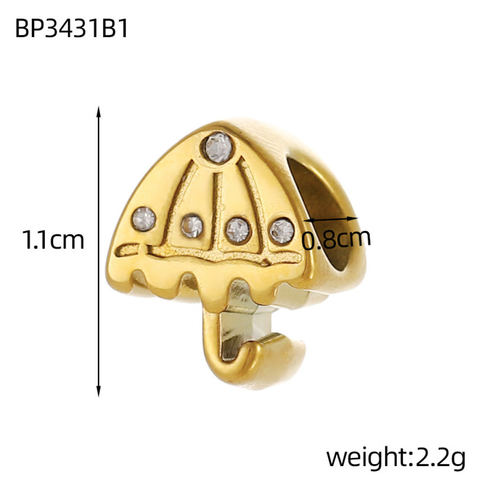 Peace and Joy Lotus Zircon Pendant Umbrella Heart Transfer Spacer Beads Bracelet Accessories Wholesale, Necklaces