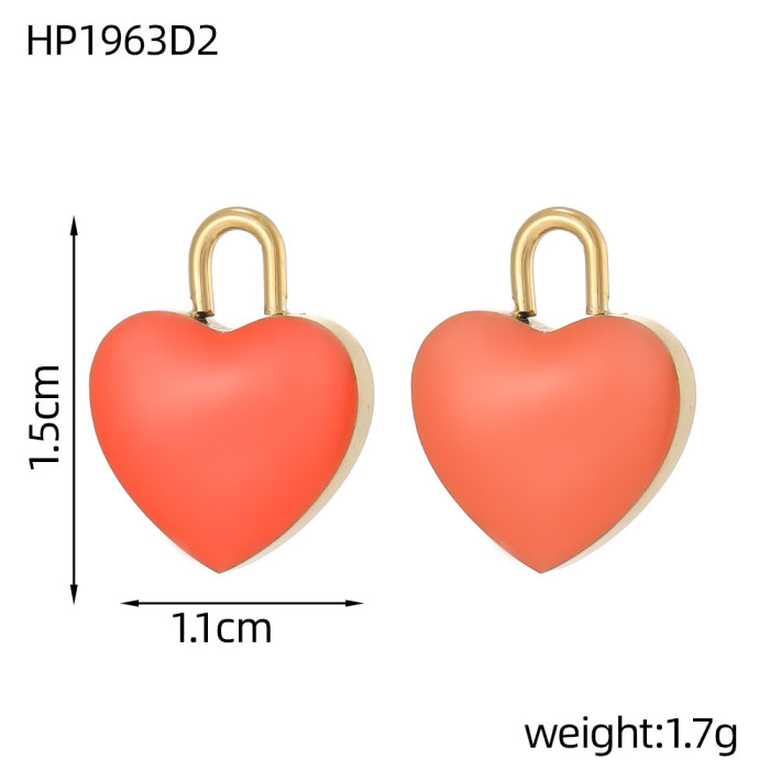 New 3D Pomegranate Heart Peach Heart Pendant DIY Hanging Stainless Steel Oil Drop Jewelry Accessories Wholesale, Neck...