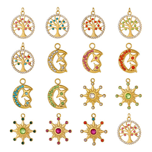 New Original European and American Jewelry Micro Inlay Craft Necklace Creative Colorful Tree Life Tree Pendant Stainless Steel Clavicle Chain