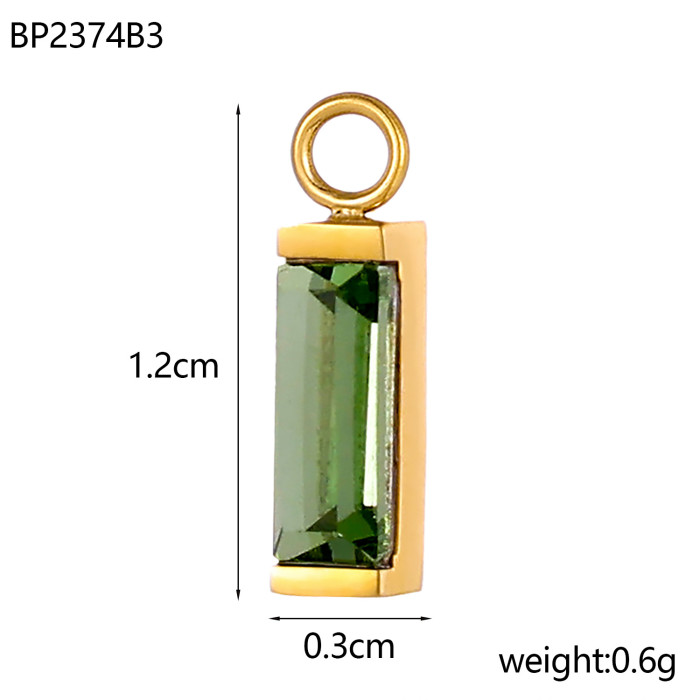 European and American Hot Selling Zircon Inlaid with Edge Small Pendant Color Retention Geometric DIY Handmade Earring Pendant Accessories