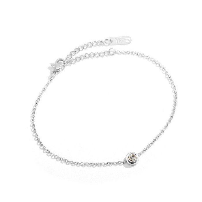 Light Luxury High-End Mini Single Stone Titanium Steel Necklace for Women TikTok Hot Trending Jewelry Pendant Acces...