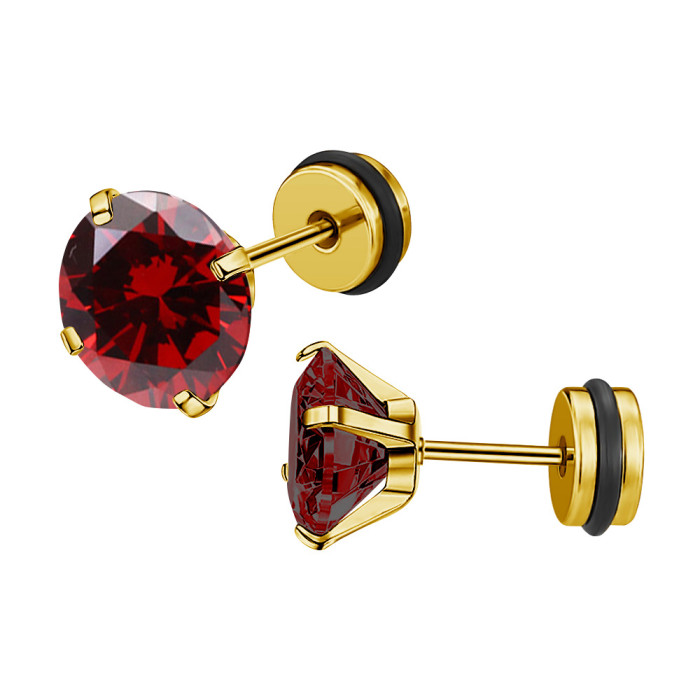 Cross-Border Exclusive Four-Claw Zircon Flat Earrings Ear Bone Studs for Women Versatile Trendy Ear Bone Studs Simple Minimalist Style Ear Jewelry